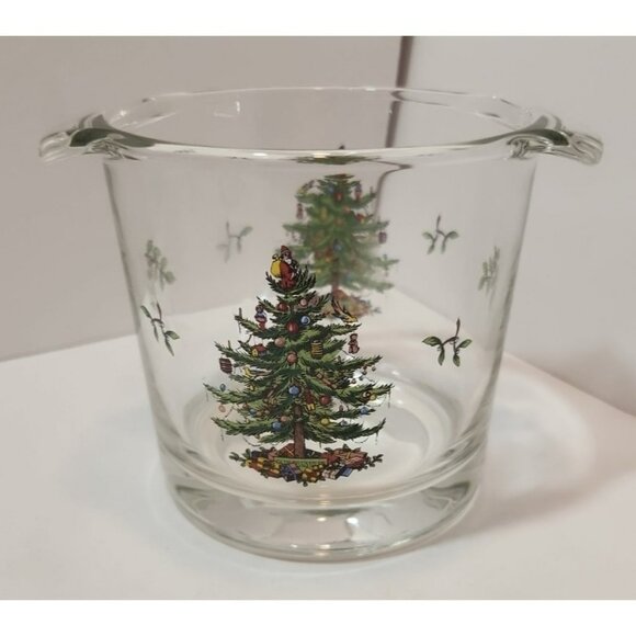 Vtg Spode Christmas Tree Ice Bucket with Original Box - Picture 1 of 15